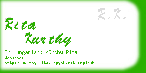 rita kurthy business card