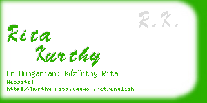 rita kurthy business card